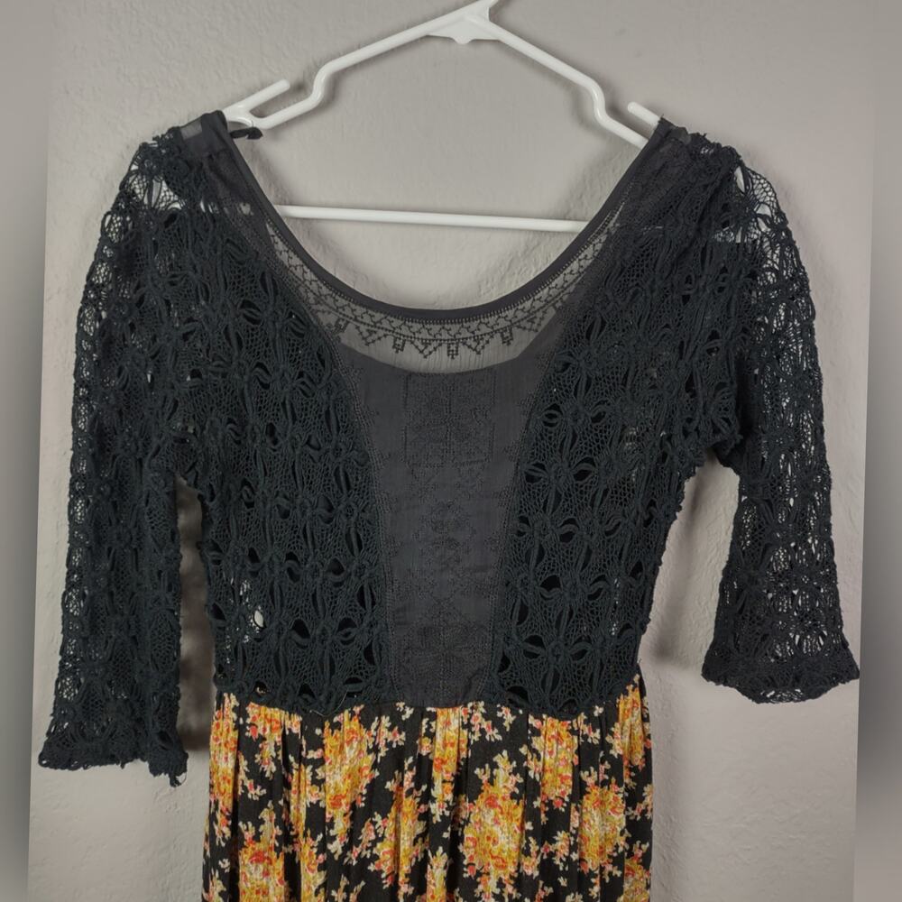Free People Lonesome Dove Dress High Low Lace and Floral Size 2 Flawed - Picture 11 of 16